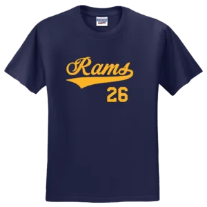 Saint Mary - Rams - T-Shirt - Navy Blue - Puzzle Design and Craft